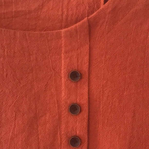 2 -  Women's Casual Crew Neck Short Sleeve Summer Blouses ( Rust and Khaki - XL) - Picture 5 of 16